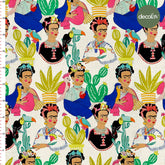 Frida Cactus Patterned Digital Printed Fabric